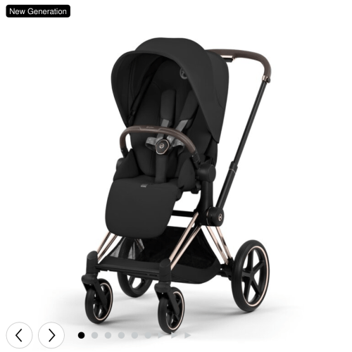 Cybex Priam Stroller - Sepia Black & Rosegold Frame