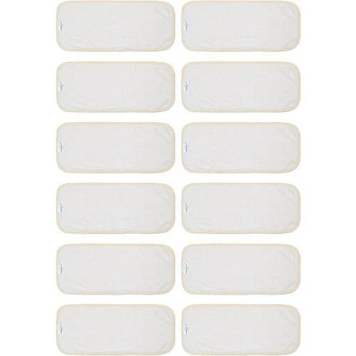 Babygoal Baby Cloth Diaper Inserts 12pcs,Reusable 3 Layer Rayon from Bamboo Inserts for Cloth Diapers and Diaper Covers