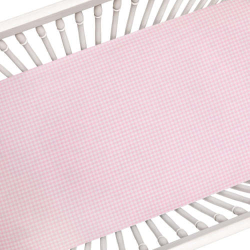 Liz and Roo Pink Gingham Crib Sheet