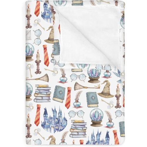 Watercolor Magics Baby Blankets Flannel 30x40 Wizard Universe Owl Witch Hat