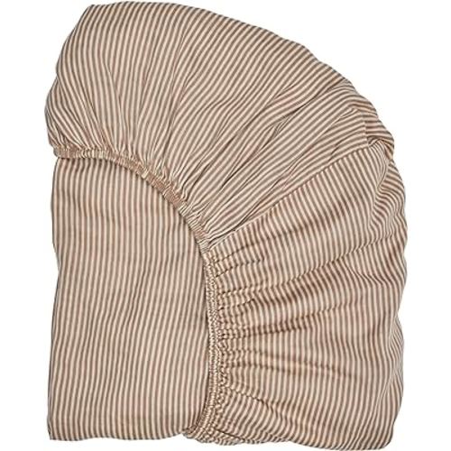 Denmark - Super Soft Muslin Fitted Baby Crib Sheets for Boys and Girls – Standard Size for 28'' x 52'' Crib Mattress - 100% Organic Cotton for Ultimate Comfort (Natural Stripe)