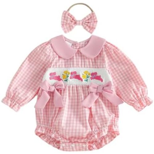 MoZiKQin Baby Girl St Patricks Day Outfit Shamrock Bubble Romper Long Sleeve Clover Onesie Jumpsuit Irish Baby Clothes