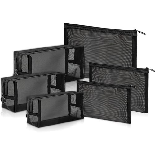 Unoutur pouch,Mesh Cosmetic Bag Portable Makeup Pouch Travel Toiletry Bag for Makeup Organizer Home Office Travel Accessories,6 Pieces Mesh Makeu