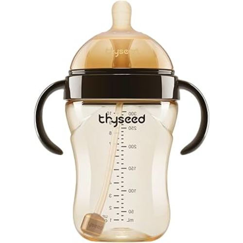 Thyseed PPSU Natural Breast-Like Bottle with Nipple(10 Months+),10oz，1pack