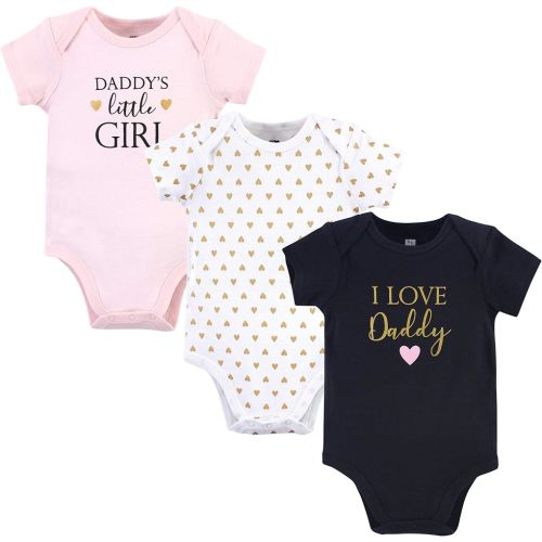 Hudson Baby baby boys Cotton Bodysuits and Toddler T Shirt Set, Girl Daddy, 0-3 Months US