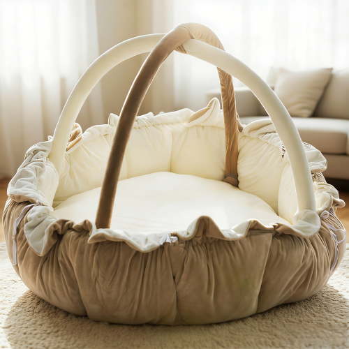 5-in-1 Thick & Plush Baby Gym, Baby Mats for Floor, Tummy Time Mat, Cat Bed, Dog Bed, Convertible Stage-Based Developmental From Baby to Toddler, Ball Pit, Pet Cushion Cloudico