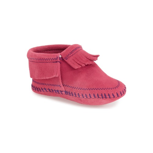'Riley' Fringe Suede Bootie, 0 M