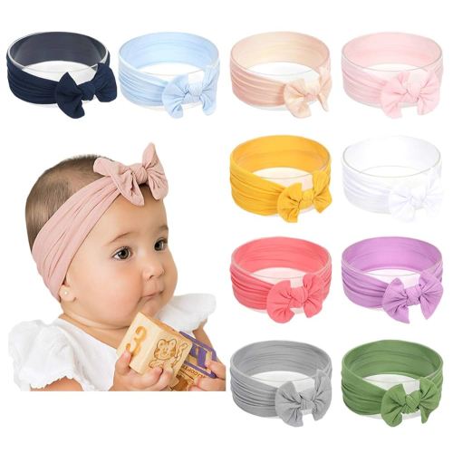 DANMY Baby Girl Nylon Headbands Newborn Infant Toddler Hairbands Knotted Children Soft Headwrap Hair Accessories