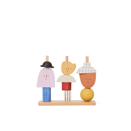 Montessori Wooden Character Stacking Blocks - FSC-Certified Toy