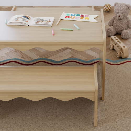 Storkcraft Casablanca Montessori Indoor Kids Table and Bench Set - Driftwood