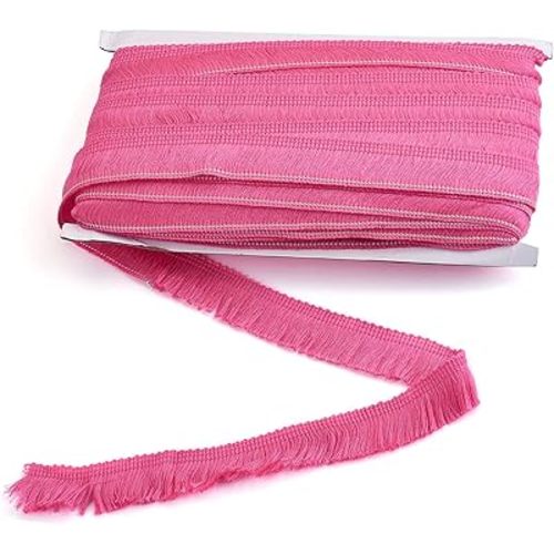 KISSITTY 27 Yards Fringe Trim Tassel 1 Inch Polyester Fibre Lace Ribbon Trim for Sewing Clotheing Home Decors, Black