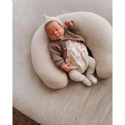 Nursing Pillow Cover Beige Linen Baby Bedding, Gender Neutral Baby Feeding Pillow Cover, U Shaped Pillow Covers, New Baby Pillow Linen Cover