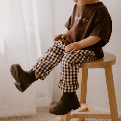 Kids Cocoa Gingham Pants – Blossom and Pear