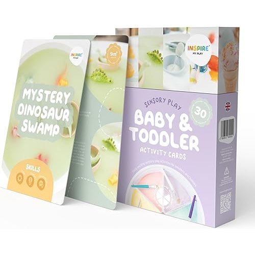 Inspire My Play - 30 x Baby and Toddler Sensory Play Activity Cards - Inspiration for Creative Play Activities - Sensory Cards for Babies Learning