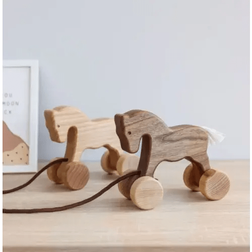 Pull-along wooden horse - OakPineToys