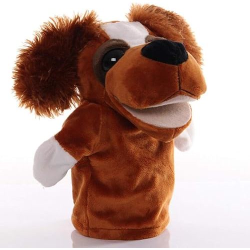 Plush Dog Puppy Open Mouth Hand Puppets Animal Toys for Kids Imaginative Pretend Play Storytelling