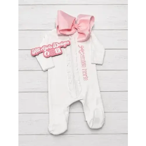 ruffle double zipper sleeper personalized - Google Search