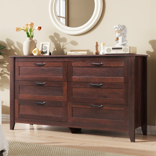 Lark Manor™ Serefina 6 Drawer Wood Double Dresser & Reviews | Wayfair