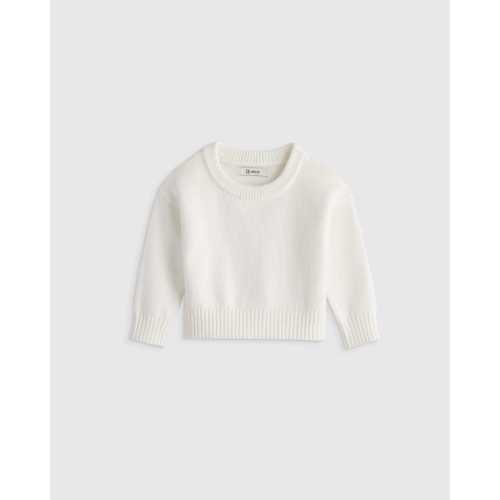 100% Organic Cotton Crewneck Sweater in Ivory