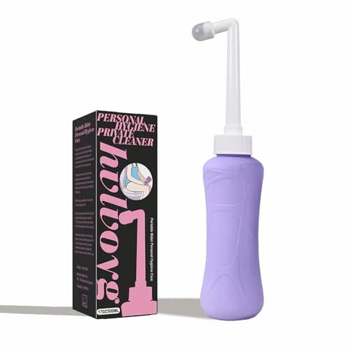 Peri Bottle for Postpartum, Portable Bidet, Perineal Bottle for Postpartum Essential, 17 OZ Upside Down Peri Bottle for Postpartum Recovery, Postpartum Care with Carrying Bag (Purple, L)