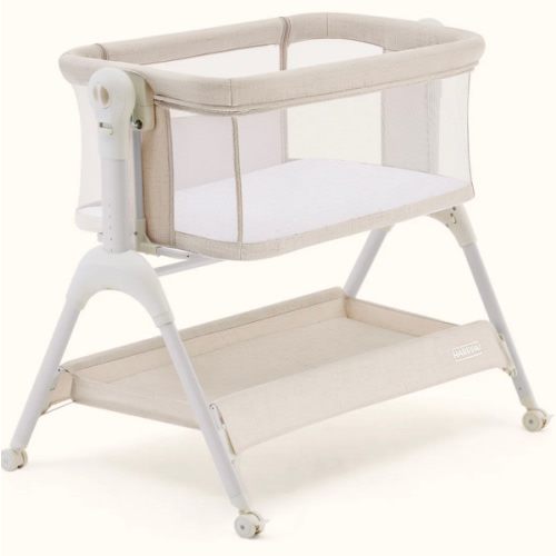 HARPPA Cuddly Sway | 3-in-1 Rocking Baby Bassinet & Bedside Sleeper with Anti-Reflux Mattress for Newborns | Attaches to Bed, Adjustable Height, Tool-Free Setup, Portable Wheels, CPSC Certified, Gentle Rocking Motion | Ideal for Infants, Safe Co-Sleeping