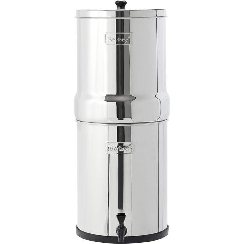 Big Berkey Gravity-Fed Stainless Steel Countertop Water Filter System 2.25 Gallon with 2 Authentic Black Berkey Elements BB9-2 Filters