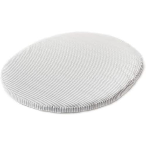 Stokke Sleepi Mini Fitted Sheet by Pehr V3, Stripes Away Pebbles - Compatible with Sleepi Mini Mattress V3-100% Cotton