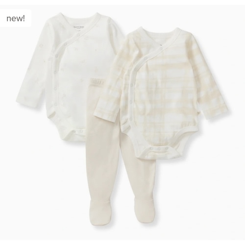 Burts Bees Origami Baby 3-Piece Bodysuit & Pants Set