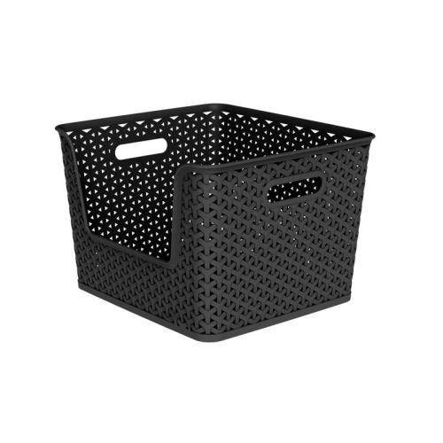 Y-Weave Easy Access Storage Bin Black - Brightroom™: 16 Volume, 13" Cube Compatible, Polypropylene, Nesting, Rectangle Shape
