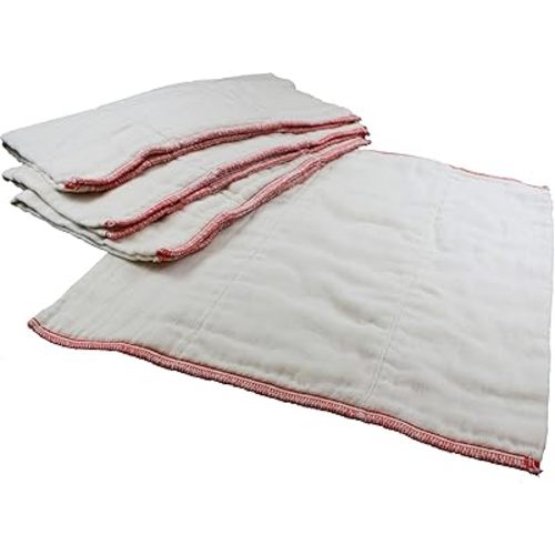 OsoCozy Better Fit Unbleached Prefold Cloth Diapers -100% Cotton, Gauze Weave, Sized for Tri Folding - Size 2 - (Premium 4x8x4 Fits 14-30 lb.) - 1 Dozen