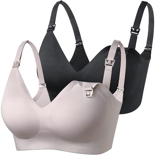 Momcozy Nursing Bras for Breastfeeding, Seamless Ultra Comfort Maternity Bra, Natural Shape, Pregnancy Sleep Bralette