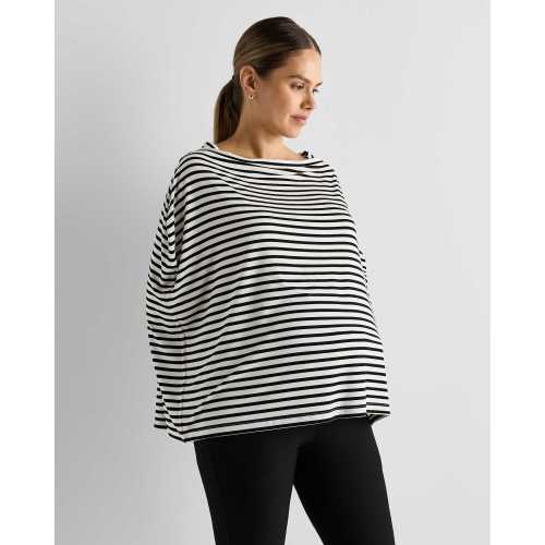 Bamboo 5-in-1 Multi-Use Cover in Black/White Stripe