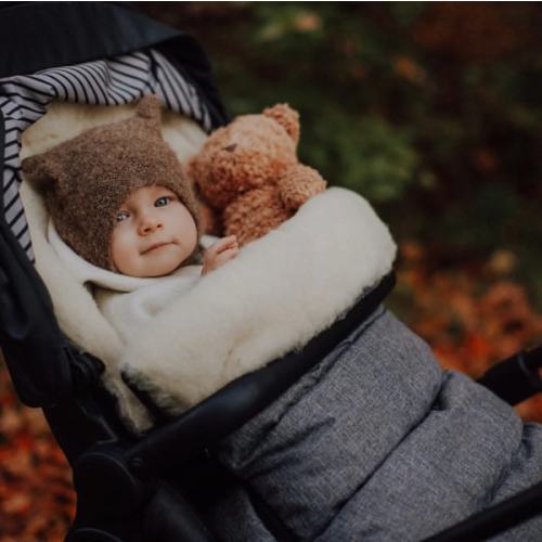 Black Arctic Organic Wool Adjustable Footmuff | Cover Baby LLC
