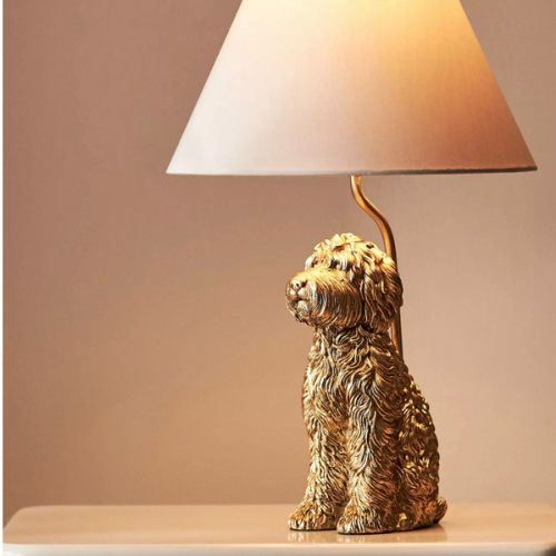Anthropologie Goldendoodle Dog Table Lamp