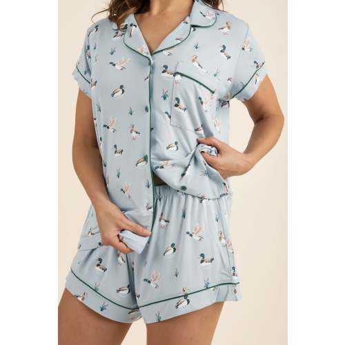 Women's Short Sleeve Pajama Set in Mallard Duck