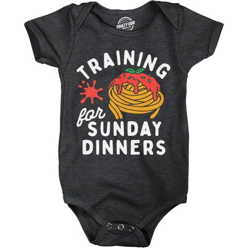 Crazy Dog T-Shirts Training For Sunday Dinners Baby Bodysuit Funny Sarcastic Pasta Graphic Novelty Jumper For Infants