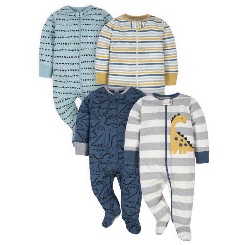 Gerber Baby Boy Sleep 'N Play Pajamas, 4-Pack