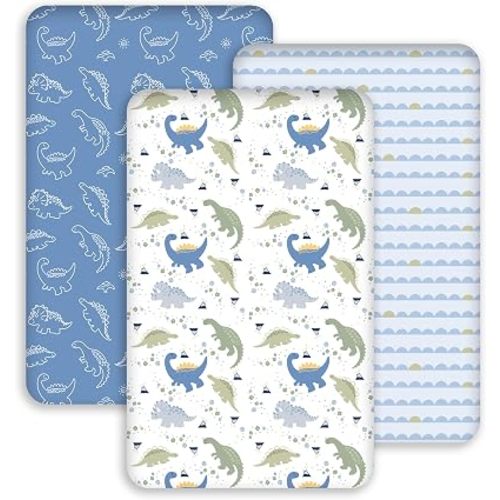 3 Pack Bedside Bassinet Sheets Girl & Boy 33" x 20" Rectangle