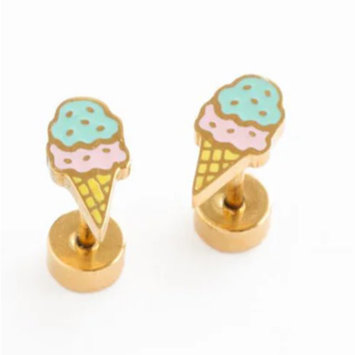Enamel Ice Cream Stud Earring – Pip Pop Post