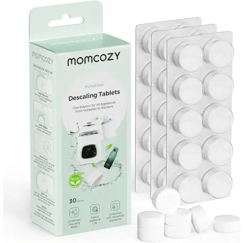 Momcozy Official Descaling Tablets, Compatible KleanPal Pro Baby Bottle Washer, Descaler for Milk & Limescale Removal, 30 Count
