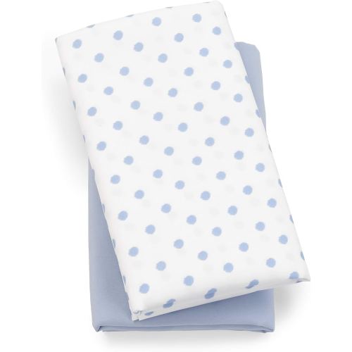 Chicco Lullaby Playard Sheets - Blue Dot 2-Pack | Blue/White