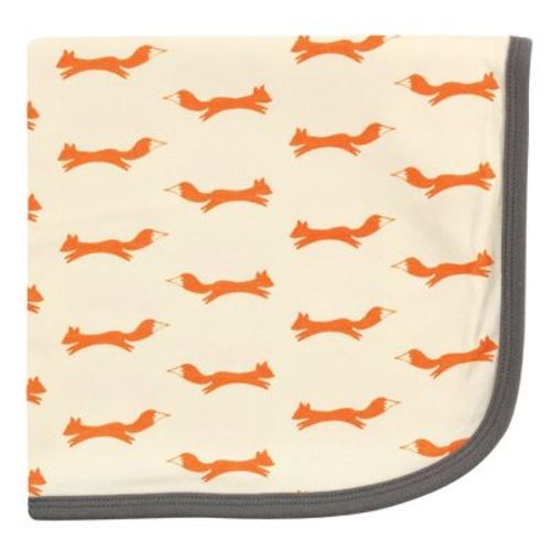 Touched By Nature Baby Boy Organic Cotton Swaddle, Receiving And Multi-purpose Blanket, Fox, One Size