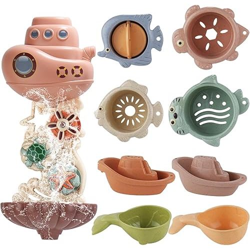 Holady Bath Toys Suitable for Kids Aged 1-3 Childrens Early Education Toys Beach Water Toys for 12-18 Months Baby and Toddler