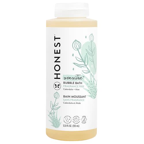 The Honest Company Foaming Bubble Bath | Gentle for Baby | Naturally Derived, Tear-free, Hypoallergenic | Fragrance Free Sensitive, 12 fl oz