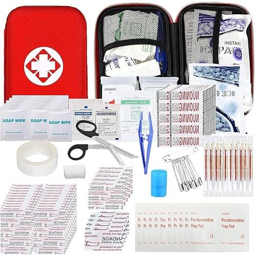 First Aid Kit 277PCS Car Home Camping Essentials Red Emergency Kit YIDERBO