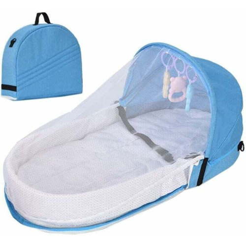 Baby Travel Cot with Mosquito Net Canopy, Foldable Baby Crib with Mosquito Net, Bionic Travel Crib, Breathable Cotton Cuddle Nest, Anti-Mosquito Portable Baby Bed for 0-36 Months - Walmart.ca