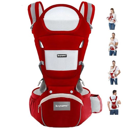 KIYUMI 6-in-1 Baby Carrier Newborn to Toddler with Hip Seat Ergonomic