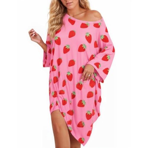 CRIPOM Plus Size Moo Moos for Women Oversized Sleep Shirts for Women Oversized Nightgown with Pocket Fit S-5XL