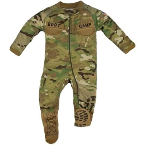 Boot Camp Baby Multicam Camouflage Pattern Zip Up Footed Sleep And Play Long Sleeve (12-18 Months) Camo