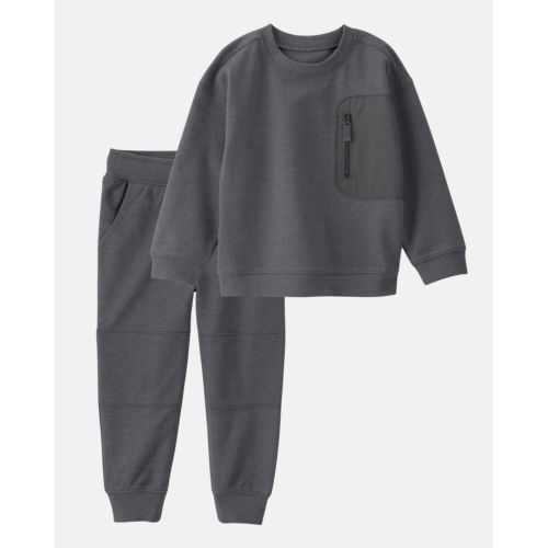 Baby Boy 2-Piece French Terry Pullover & Pant Set - Grey | Carter's